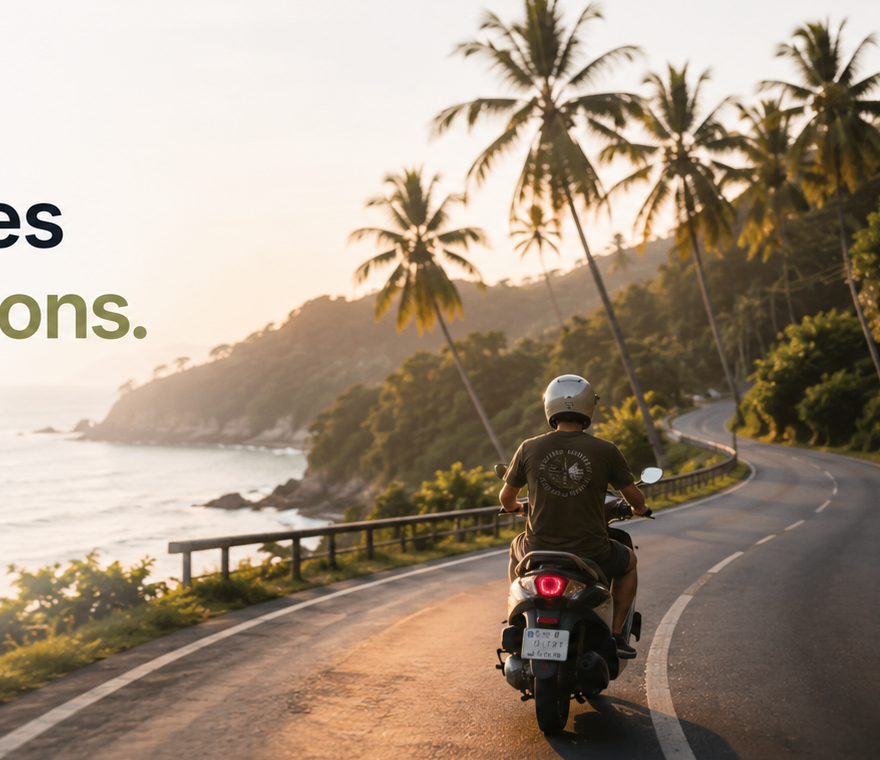 Scooter on a coastal road in Da Nang